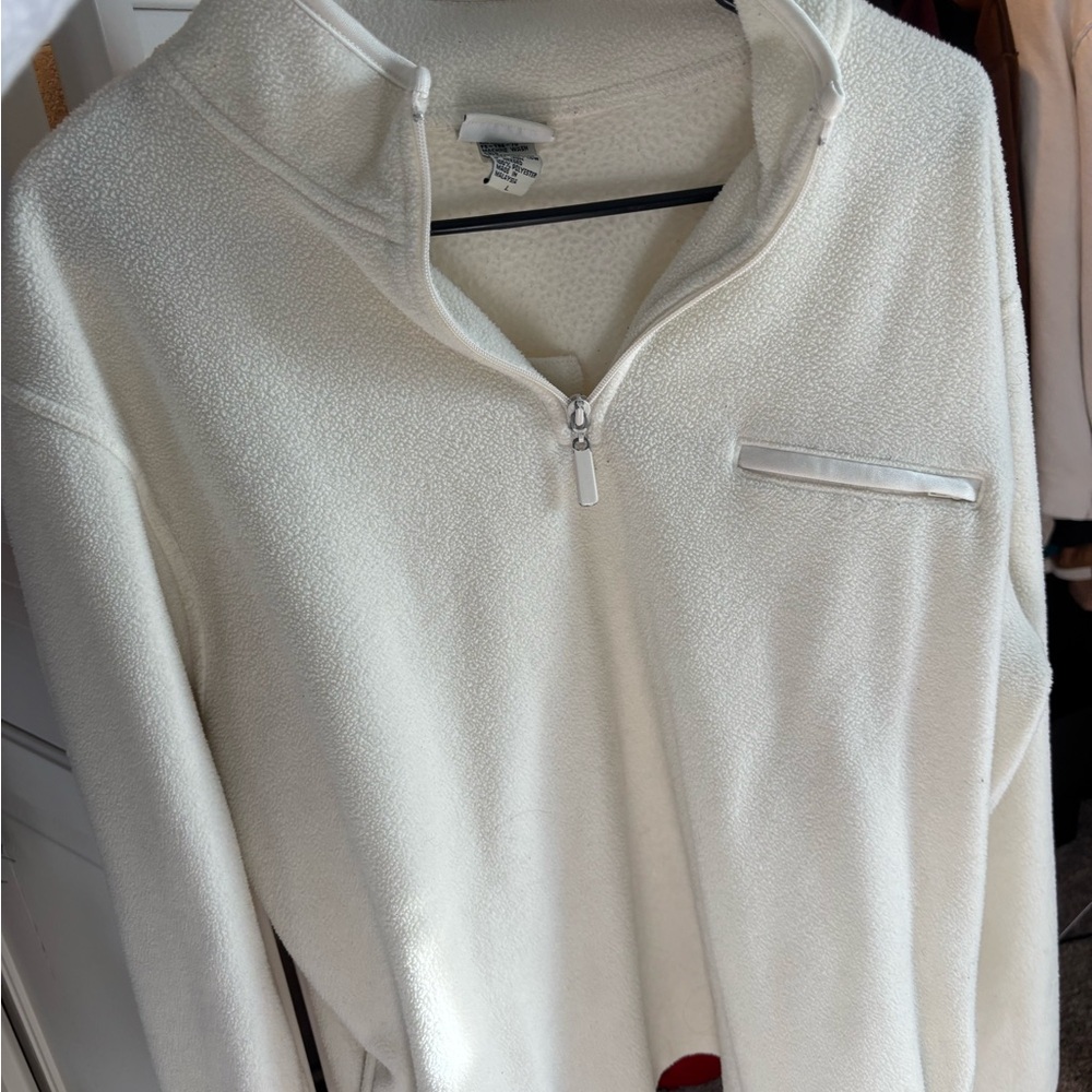 White Quarter-Zip Fleece Jacket